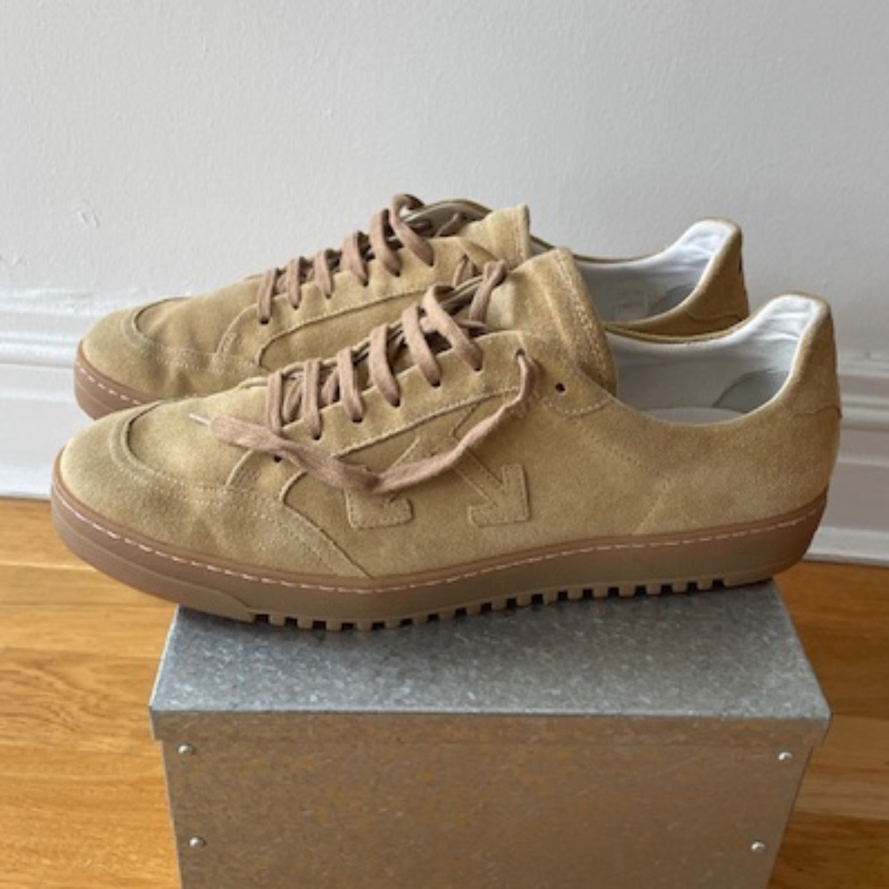 Off-White 2.0 Leather Low-Top Suede Sneakers Size 44